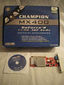 Mad Dog Champion MX 400 GeForce 2 64 MB AGP 4x/2x Graphics Accelerator 
