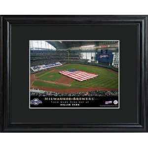 Personalized Milwaukee Brewers Baseball Stadium Print with Wood Frame 