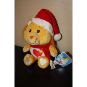 Brave Heart Lion Care Bear Cousin Dressed with Santa Hat and Red Scarf