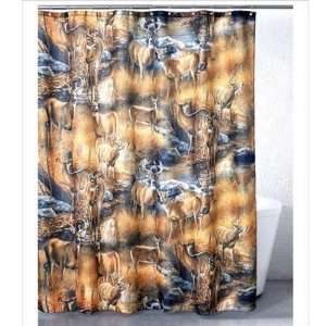  Deers Whitetail Fabric Shower Curtain