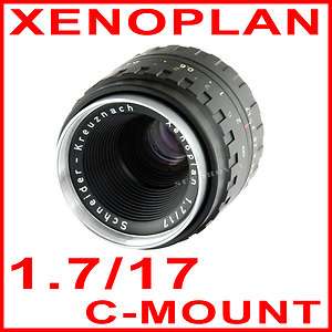 Xenoplan 1.7/17mm Lens c mount for 16mm movie camera  