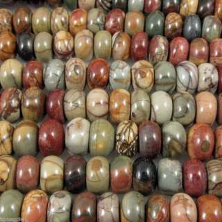16 Red Creek Jasper rondelle beads gems 8 8.4mm #2  