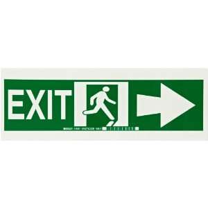   Green Glow in the Dark Exit and Directional Sign, Exit (with Picto
