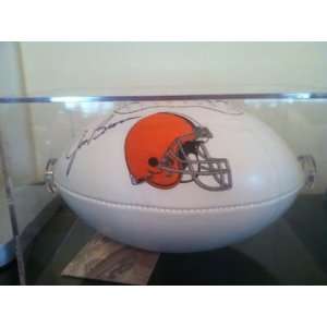   Browns HOF Autograph Football w Display Case COA 
