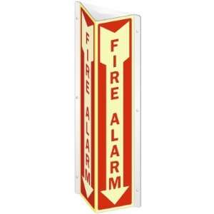  Fire Alarm (Arrow) (large) Alumm Projecting Sign, 4 x 18 