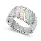 Rings   Silver   Lab Opal Sterling Silver Ring in Lab Opal   White 