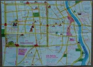 Road Map CHANG MAI Bus Routes Northern Thailand Siam  