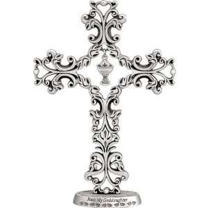    Goddaughter Filigree Cross with Chalice   5 inches