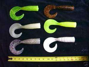 11 Chartruese Twister Tails / Grubs/ Halibut Fishing  