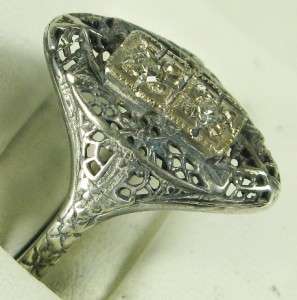  925 Sterling Silver Genuine G VVS Brilliant Cut Diamond Filigree Ring