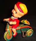   Winding Celluloid boy on Tricycle toy from Japan 1930 Very rare