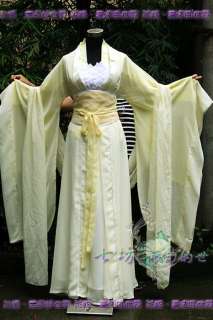 Yellow Custom made Chinese chiffon Hanfu Dress  