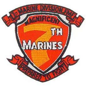  U.S.M.C. 7th Marine Regiment Patch Red & Yellow 3 Patio 