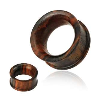   SONO WOOD HOLLOW EAR PLUGS TUNNELS DOUBLE FLARE 2G 7/8 GAUGES  