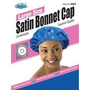  DREAM Large Size Satin Bonnet Cap Black (Pack of 12 