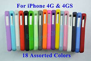 Lot of 18pcs New Soft Silicone Skin Case Cover for Apple iPhone 4 4S 