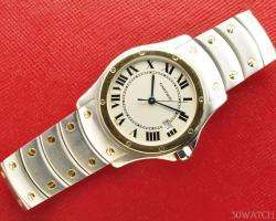 Cartier Santos Round 18K Gold Two Tone Watch  