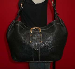 Vintage Dooney & Bourke LARGE Black Leather Hobo Tote Slouch Purse Bag 