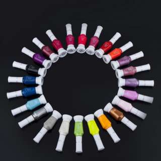24 Colors 2 Way False Nail Art Brush Pen Glitter Varnish Polish Set 