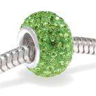   Silver Crystal Pave  12x7.5mm  August Birthstone Peridot Color