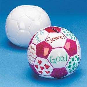   Worldwide Color Me Ceramic Soccer Ball Bank (Pack of 12) Toys & Games