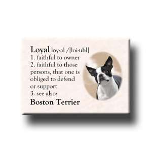    Boston Terrier Dictionary Loyal Fridge Magnet 