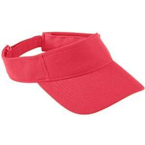 Augusta Sportswear Adjustable Wicking Mesh Visor RED ADJUSTABLE ONE 