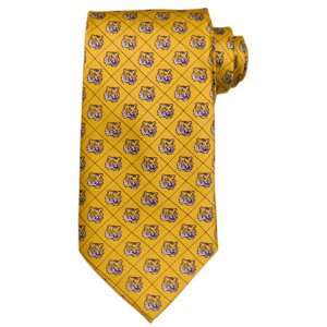  LSU   Tigers   1 Tone Gold Tiger Head   Necktie   Tie [Apparel 