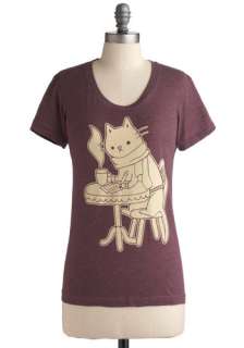 Cat Café Top  Mod Retro Vintage T Shirts  ModCloth