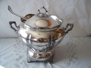   Plate Victorian Silver Plate Webster Soup Tureen Rogers Ladle  