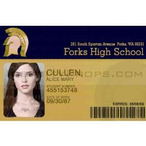  Alice Cullen Student ID Movie Props Forks High School