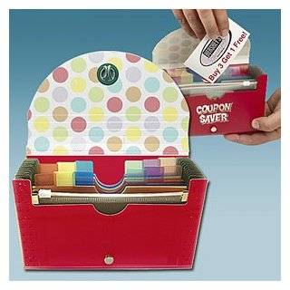 Coupon Organizer and Saver, 15 Expandable Pockets RED or YELLOW 