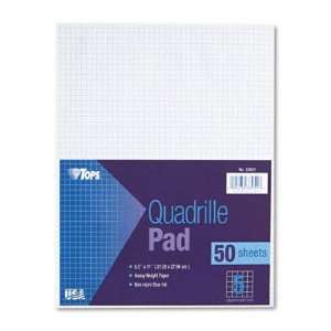  Quadrille Pads 5 Squares/inch 8 1/2 x 11 White 