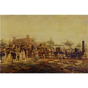  The First Railway Train by Edward Lamson Henry, 17 x 20 