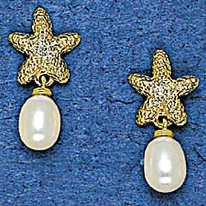  Mark Edwards 14K Gold 2 7M Stippled Starfish Earring 