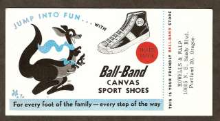 Advertising Blotter 1950s RED BALL BRAND Sport Shoe HIGH TOP SNEAKER 