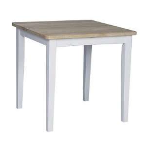    Square Dining Table in White and Natural Furniture & Decor