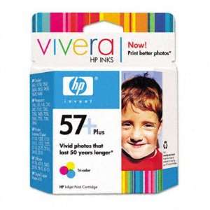  HP 57 Plus Vivera Ink Jet Cartridge   400 Page Yield, Tri 