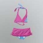 Joe Boxer Girls Heart Two Piece Reversible Skirtini Swimsuit Set