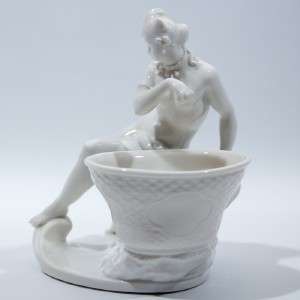 Early Nymphenburg W German Porcelain Figurine Blanc de Chine Servant 