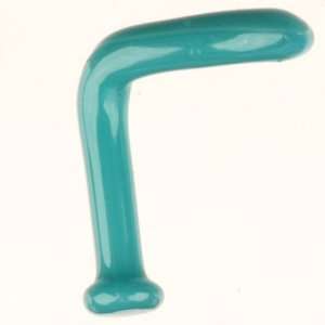  One Glass Left Bend Nostril Screw: 18g Aqua: Gorilla Glass 