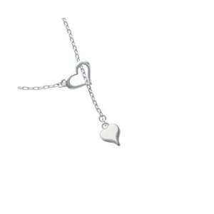  Small Long White Heart Heart Lariat Charm Necklace: Arts 