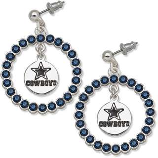 Dallas Cowboys Jewelry LogoArt Dallas Cowboys Crystal Logo Earrings
