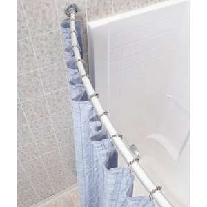  Chrome finish Curved Shower Rod with Rings: Home & Kitchen