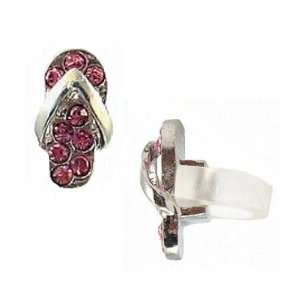     C25   Antennae Jewelry   Crystal Flip Flop Slipper ~ Rose: Jewelry