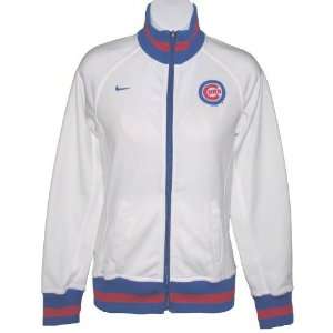  Womens Chicago Cubs White Cooperstown Track Jacket: Sports 