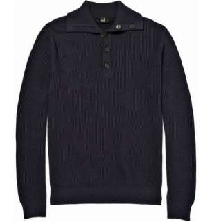   Clothing  Knitwear  Rollnecks  Wool Blend Button Neck Sweater