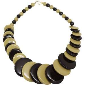  Black Gold Escalating Wooden Bead Necklace Sports 