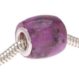  Gemstone Barrel Bead Fits Pandora Purple Kiwi Jasper 12mm 