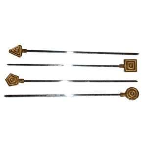  Brass and Stainless Steel Skewers Patio, Lawn & Garden